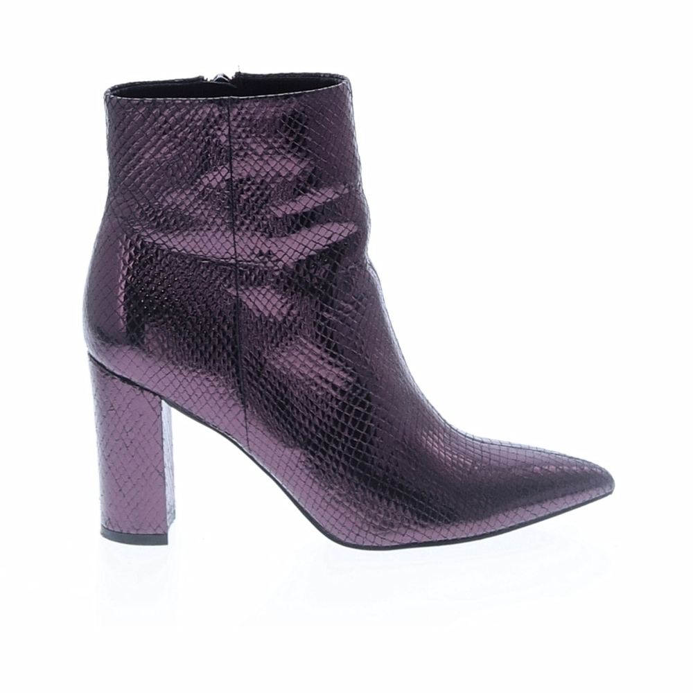 Marc Fisher Purple Snakeskin Ankle Boots